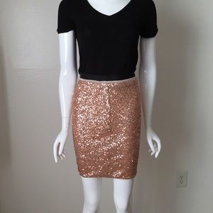 Rose Gold Sequin Skirt